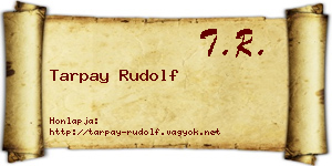 Tarpay Rudolf névjegykártya